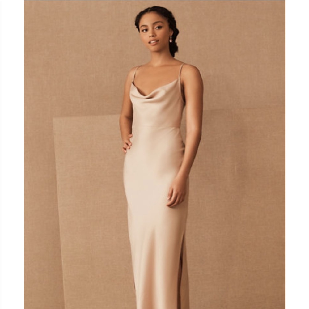 BHLDN Cali Satin Charmeuse Midi Dress